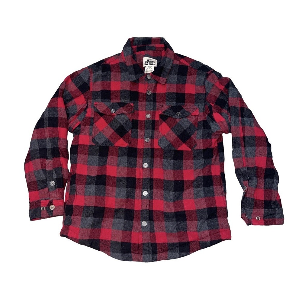 Old Mill Jacket Mens XL Red Flannel Snap Up Lined Outdoor Wear Workwear Shacket